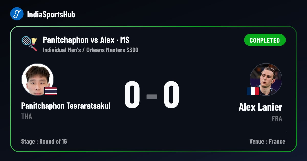 Panitchaphon Teeraratsakul vs Alex Lanier — Result, Orleans Masters ...