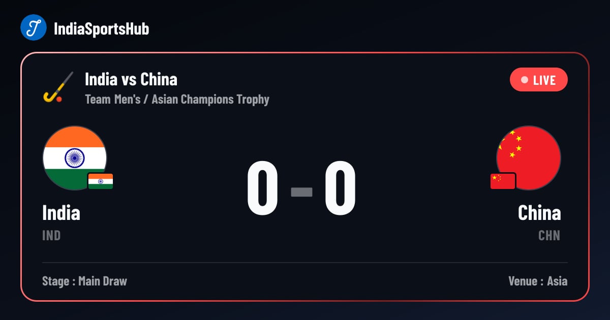 India vs China — Live score, Asian Champions Trophy | IndiaSportsHub