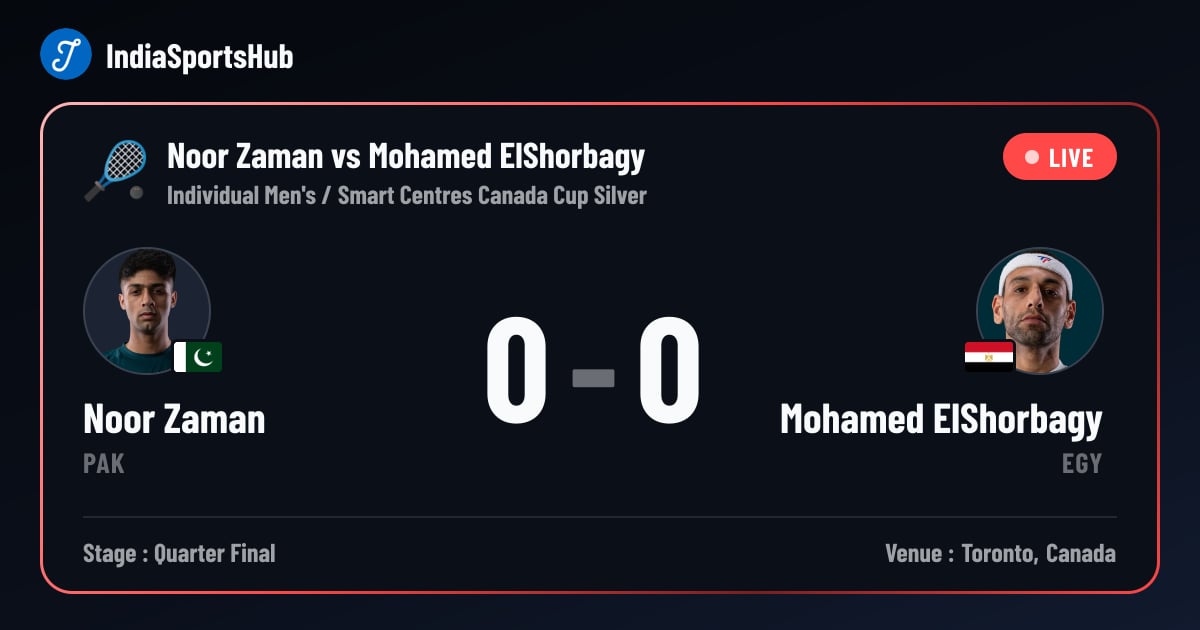 Noor Zaman vs Mohamed ElShorbagy — Live score, Smart Centres Canada Cup ...